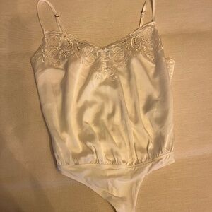 Women’s scalloped silky bodysuit